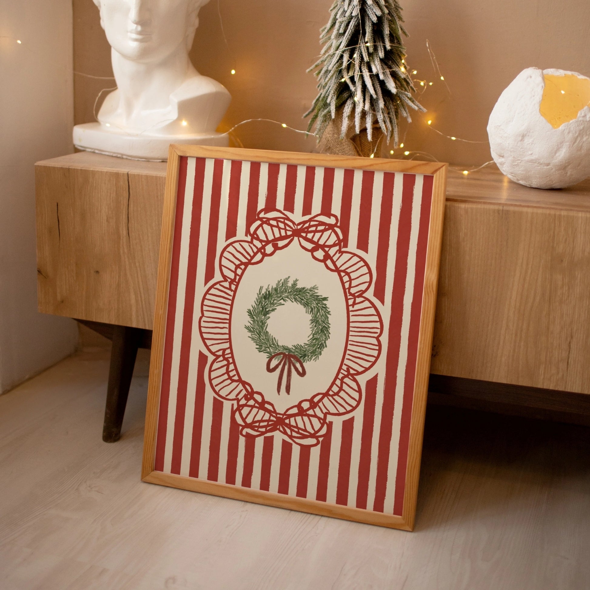 Stampa natalizia con vischio