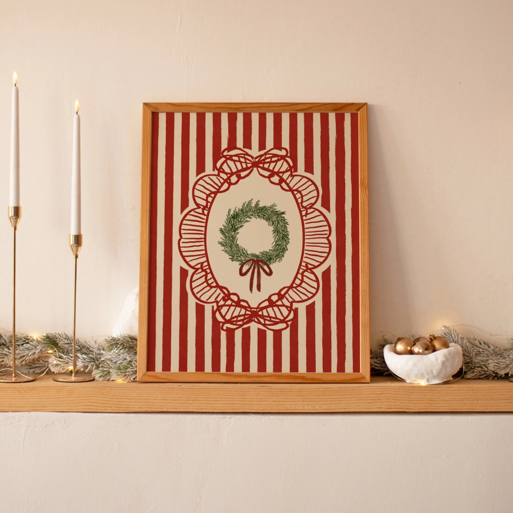 Stampa natalizia con vischio