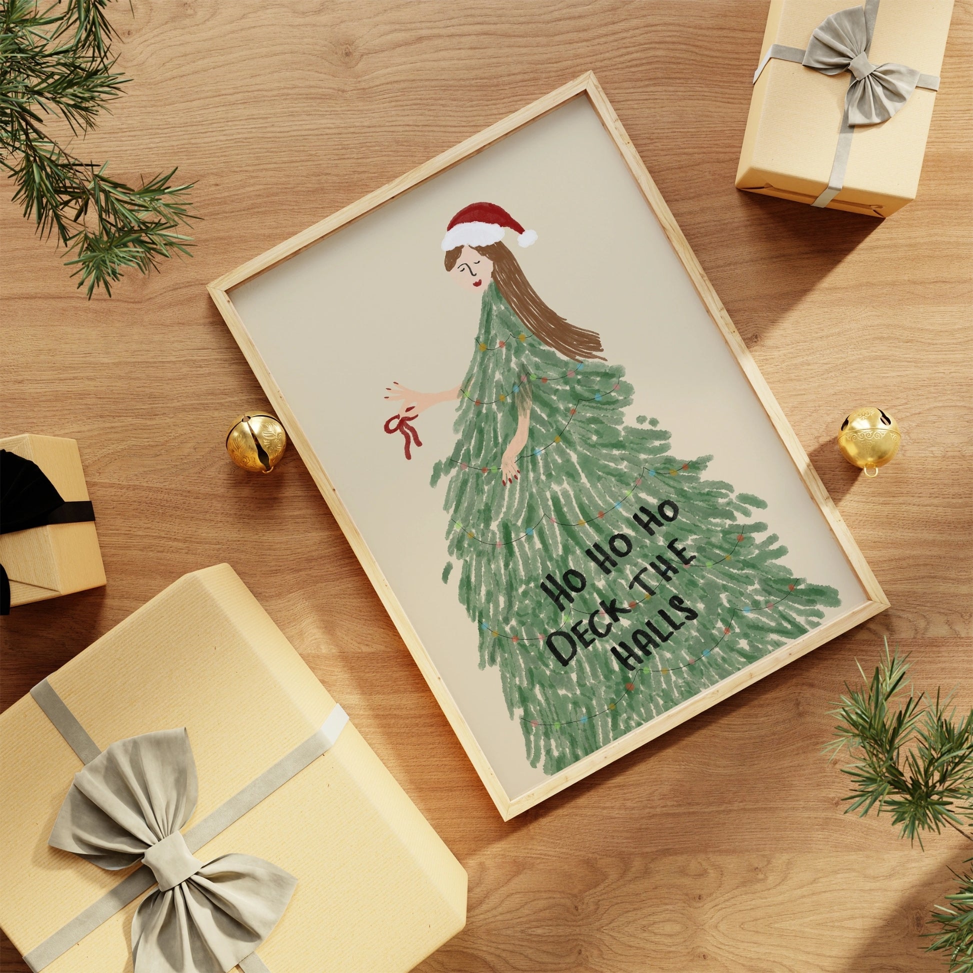 Stampa natalizia con vischio