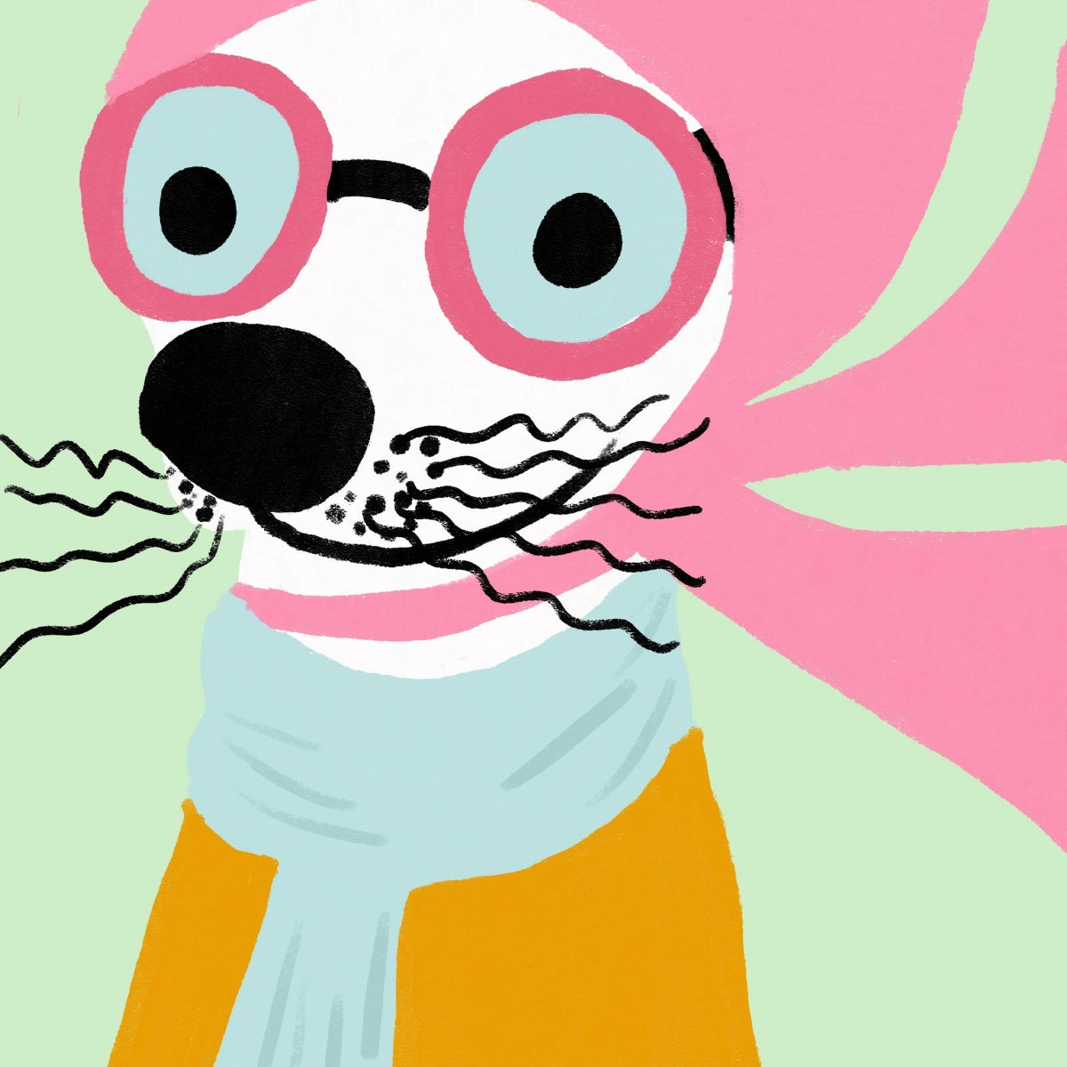 Hipster Seal Wall Art - Poster di animali divertenti