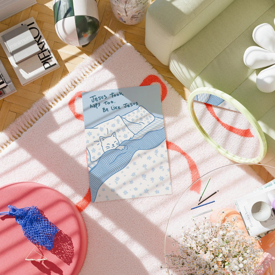 Anche Gesù faceva dei pisolini - Poster murale con gatto come Gesù