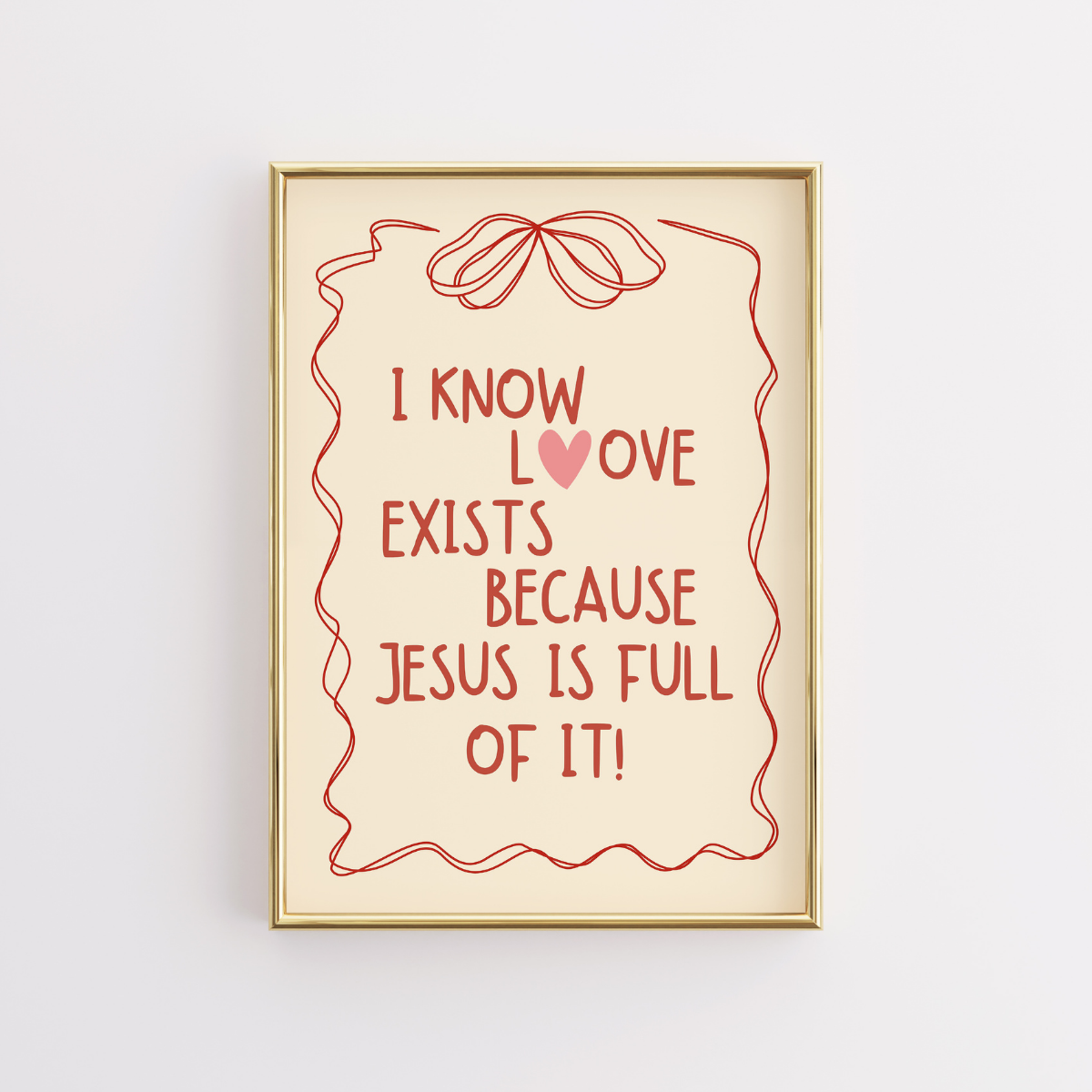 Stampa Jesus Is Love – Arte murale cristiana preppy