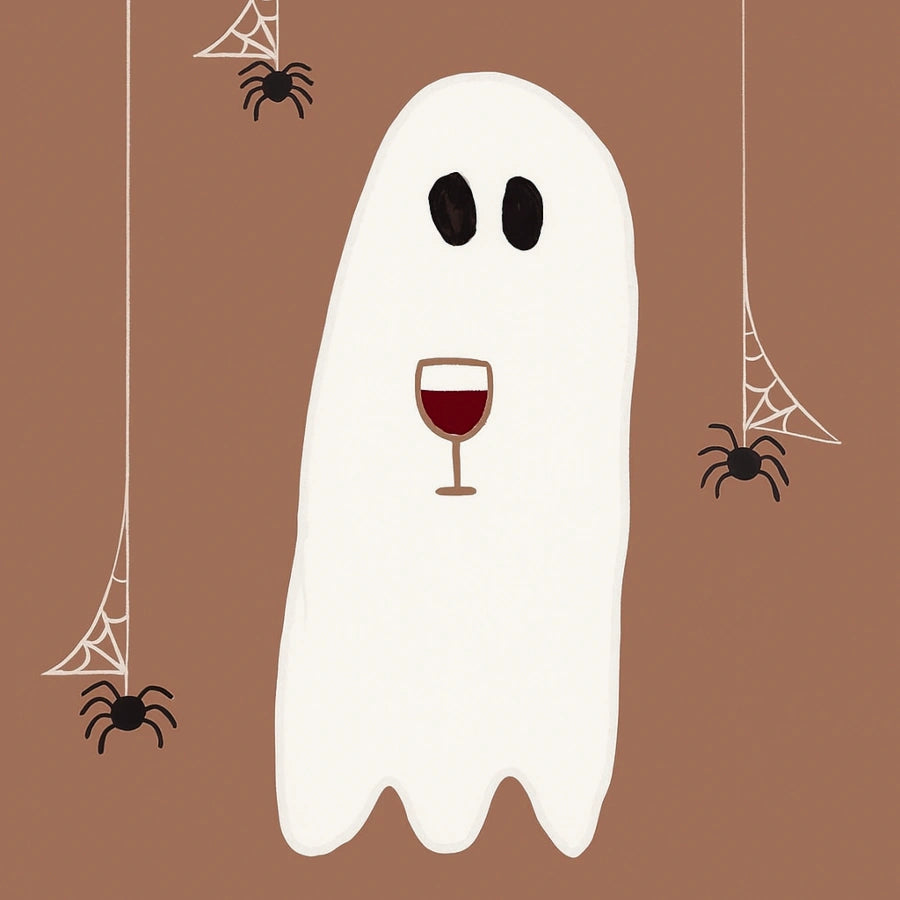 Stampa di Halloween con fantasma del vino – Divertente arte murale alcolica