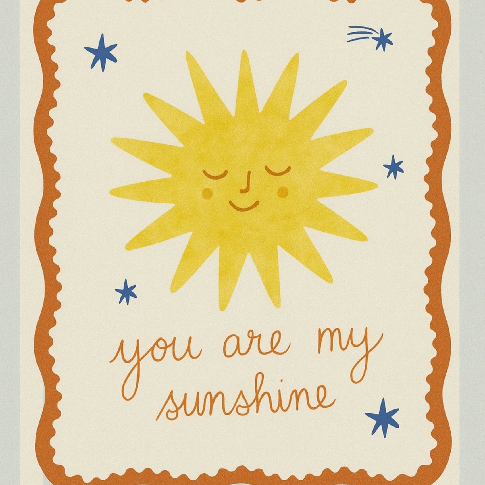 Arte murale vintage con sole