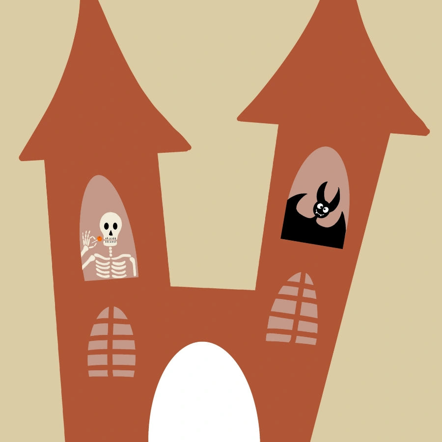 Arte murale della casa stregata – Graziosa stampa del castello di Halloween