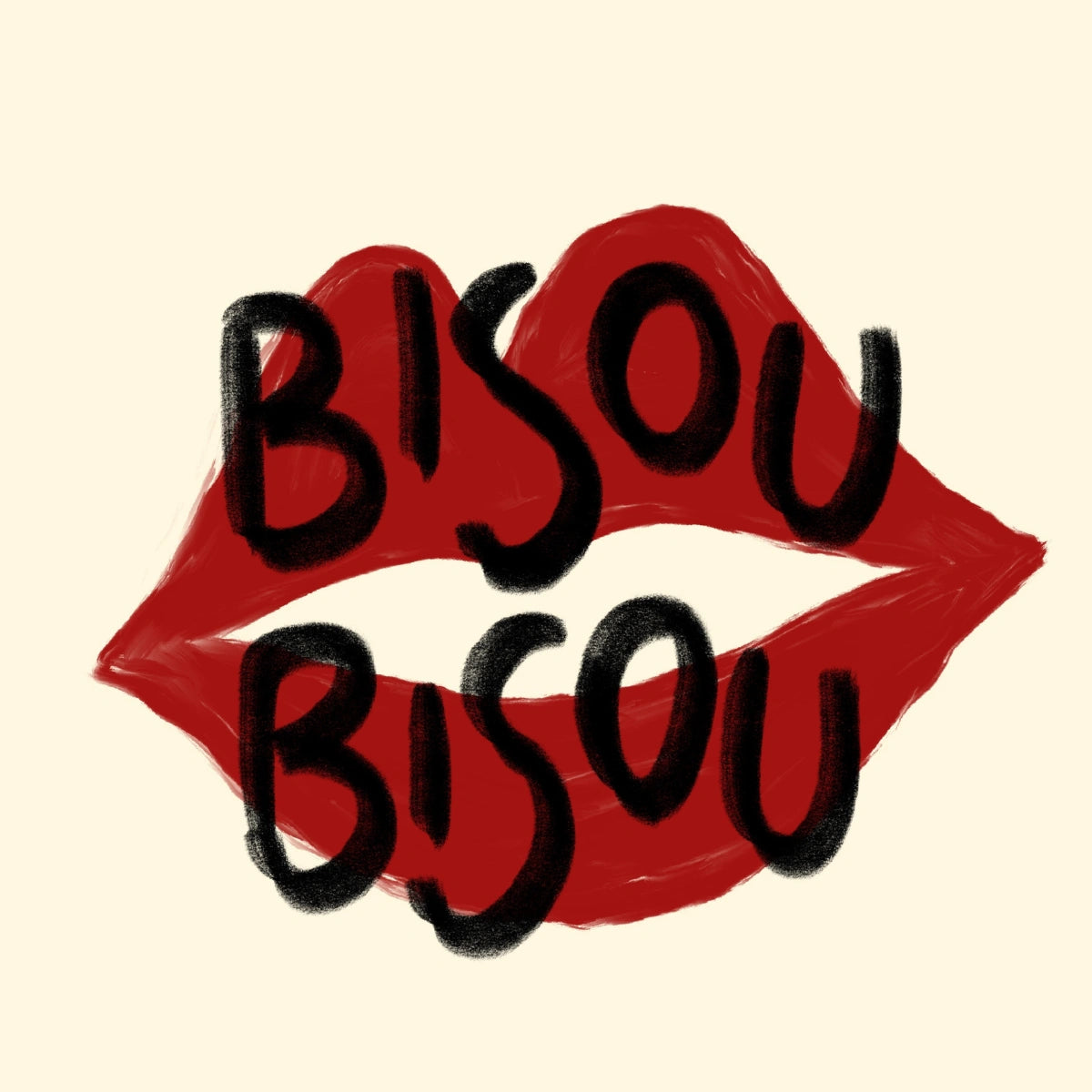 Bisou Bisou Wall Art – Stampa labbra rosse