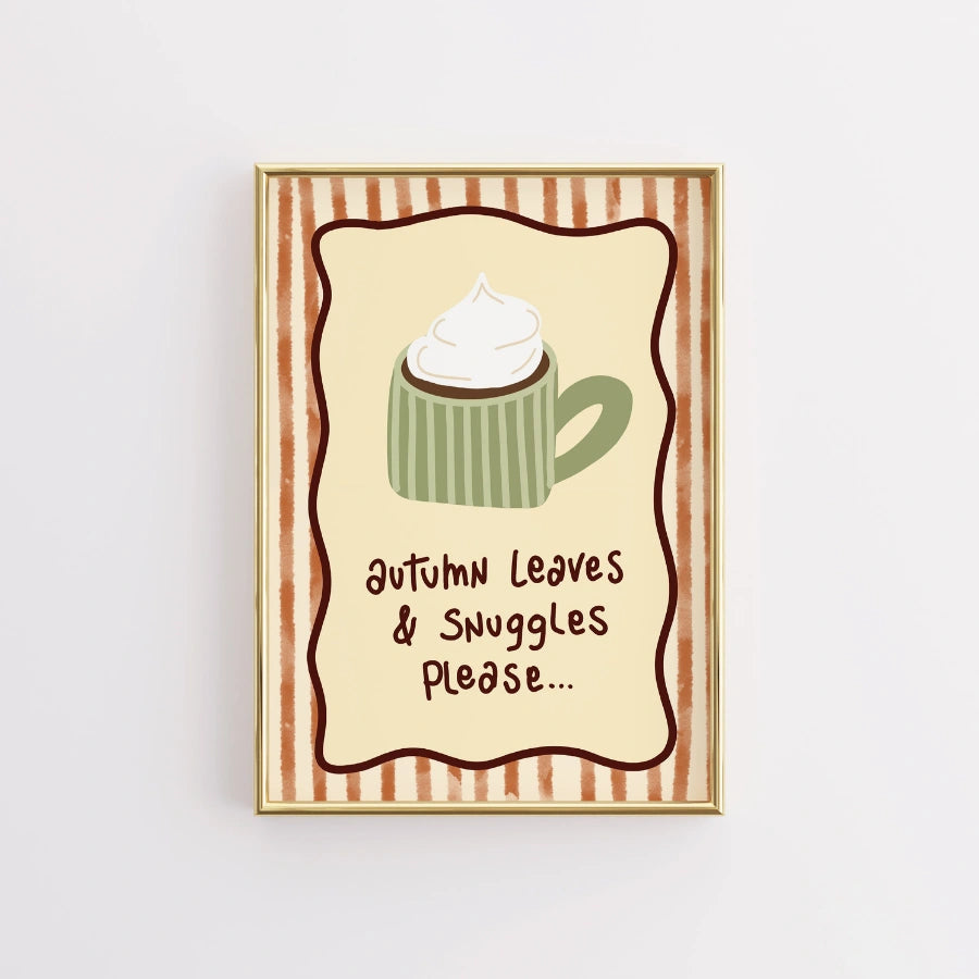 Coccole autunnali - Stampa murale con caffè autunnale