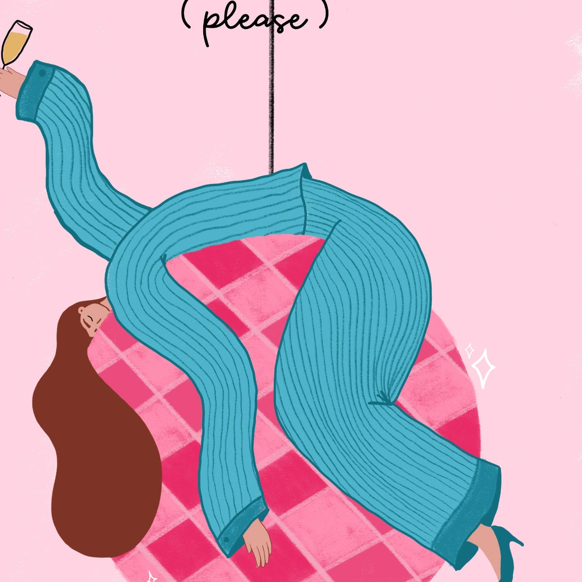 Champagne Please Wall Art – Stampa a sfera da discoteca