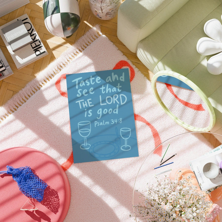 Salmo 34:8 Stampa cristiana – Poster con versi della Bibbia