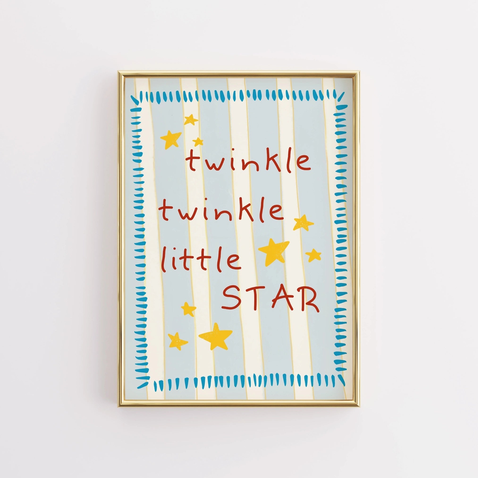 Twinkle Twinkle Little Star Wall Art - Poster con citazione per la cameretta dei bambini