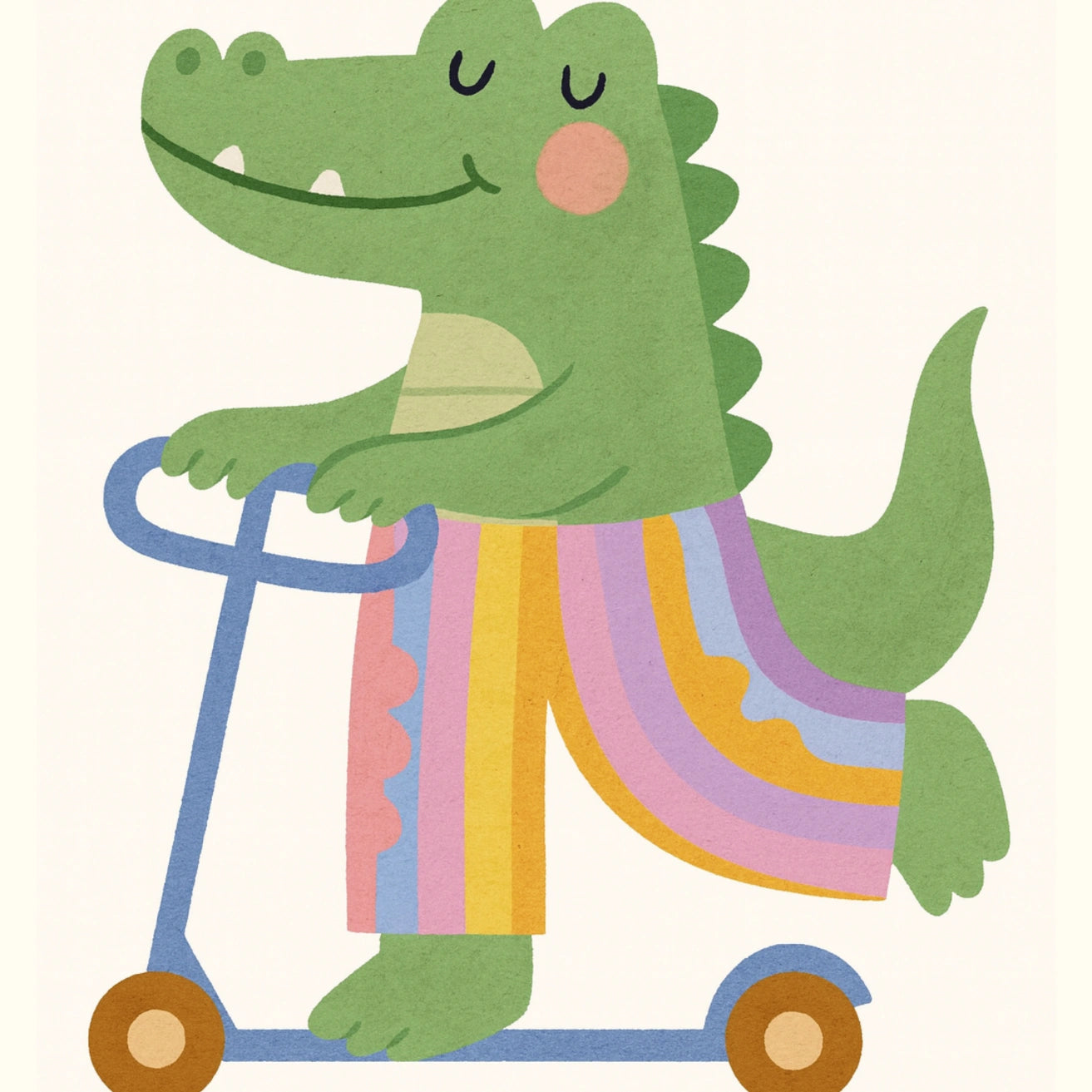 Arte murale a forma di coccodrillo scooter