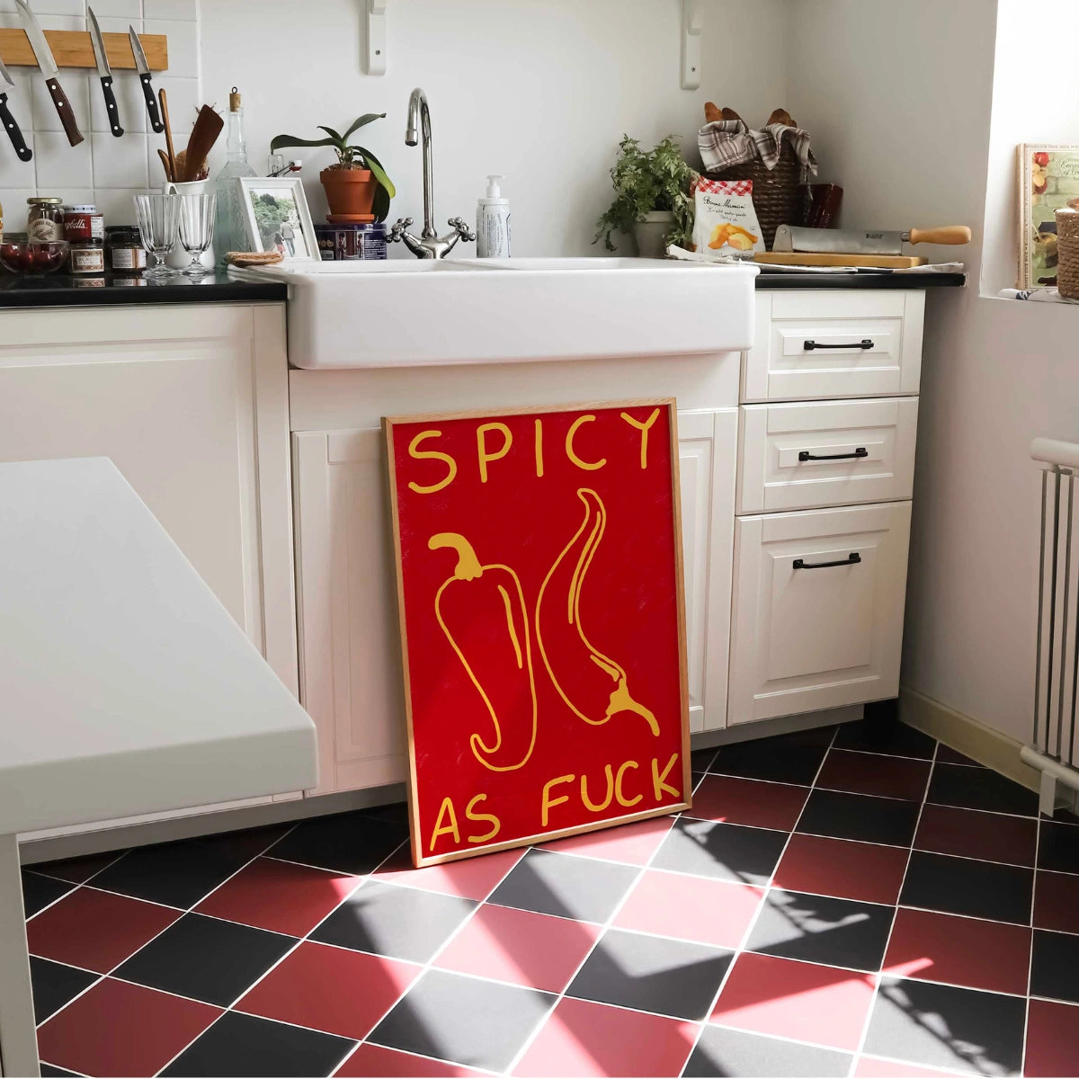 Arte murale per cucina piccante – Stampa tipografica audace