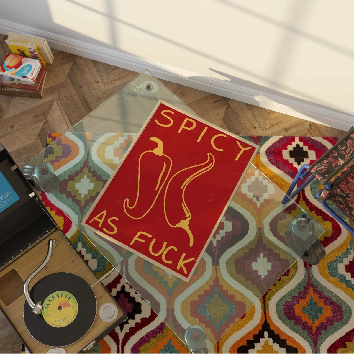 Arte murale per cucina piccante – Stampa tipografica audace