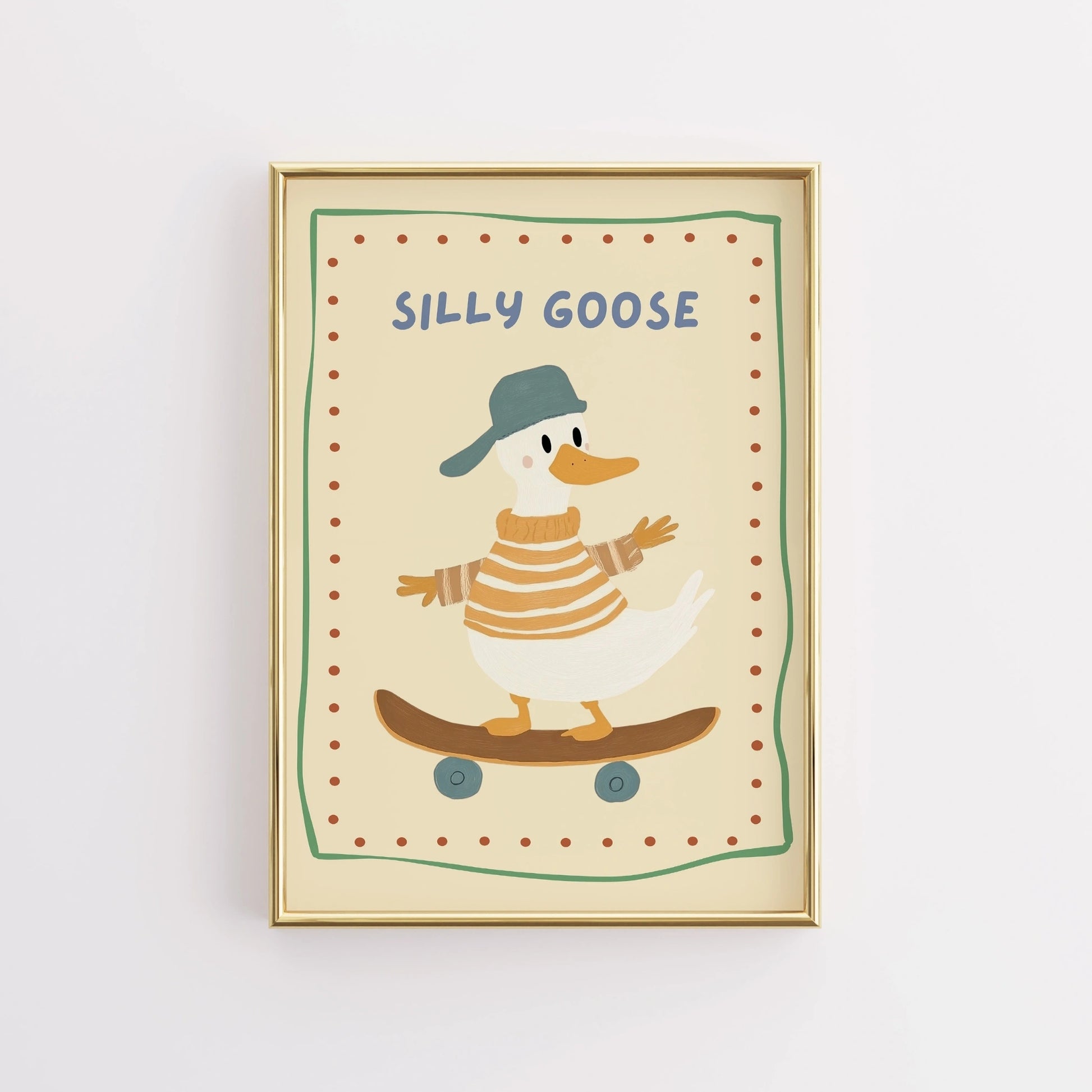 Silly Goose Nursery Wall Art - Stampa divertente di anatre per la cameretta dei bambini