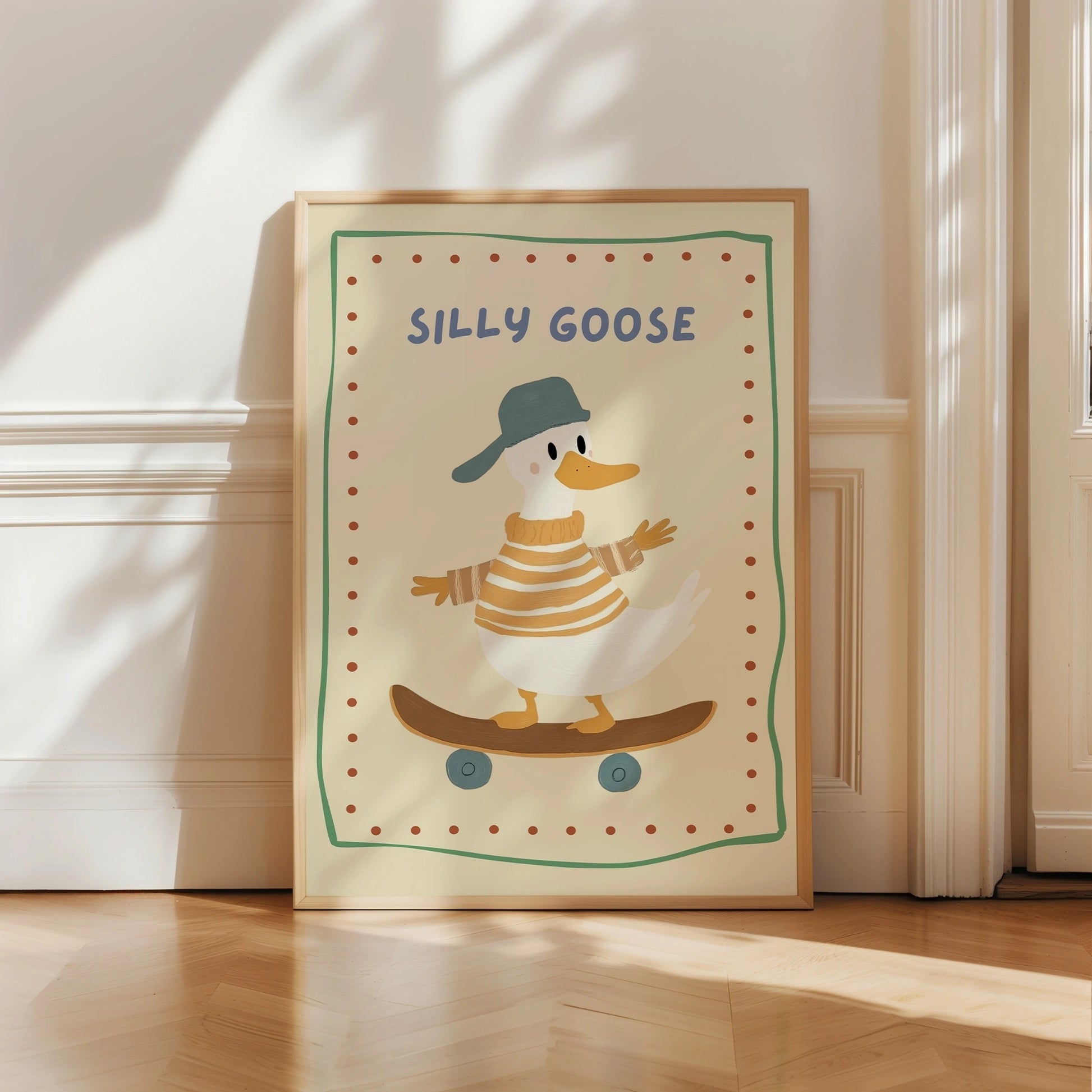Silly Goose Nursery Wall Art - Stampa divertente di anatre per la cameretta dei bambini