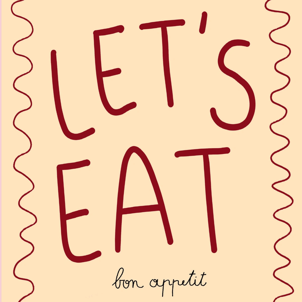 Let's Eat Kitchen Wall Art – Stampa tipografica giocosa