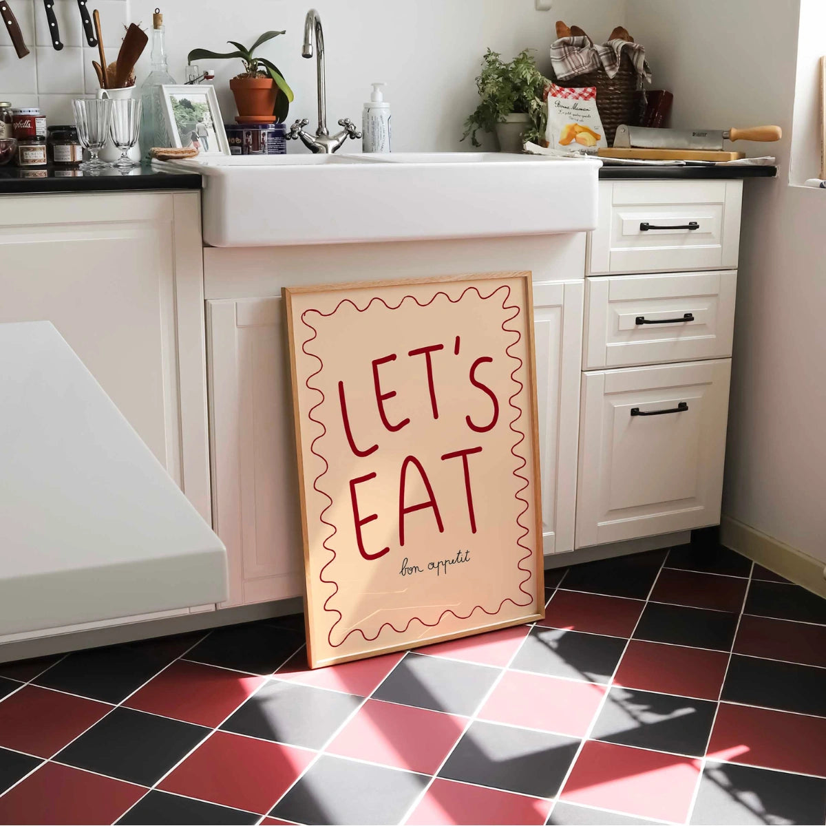 Let's Eat Kitchen Wall Art – Stampa tipografica giocosa
