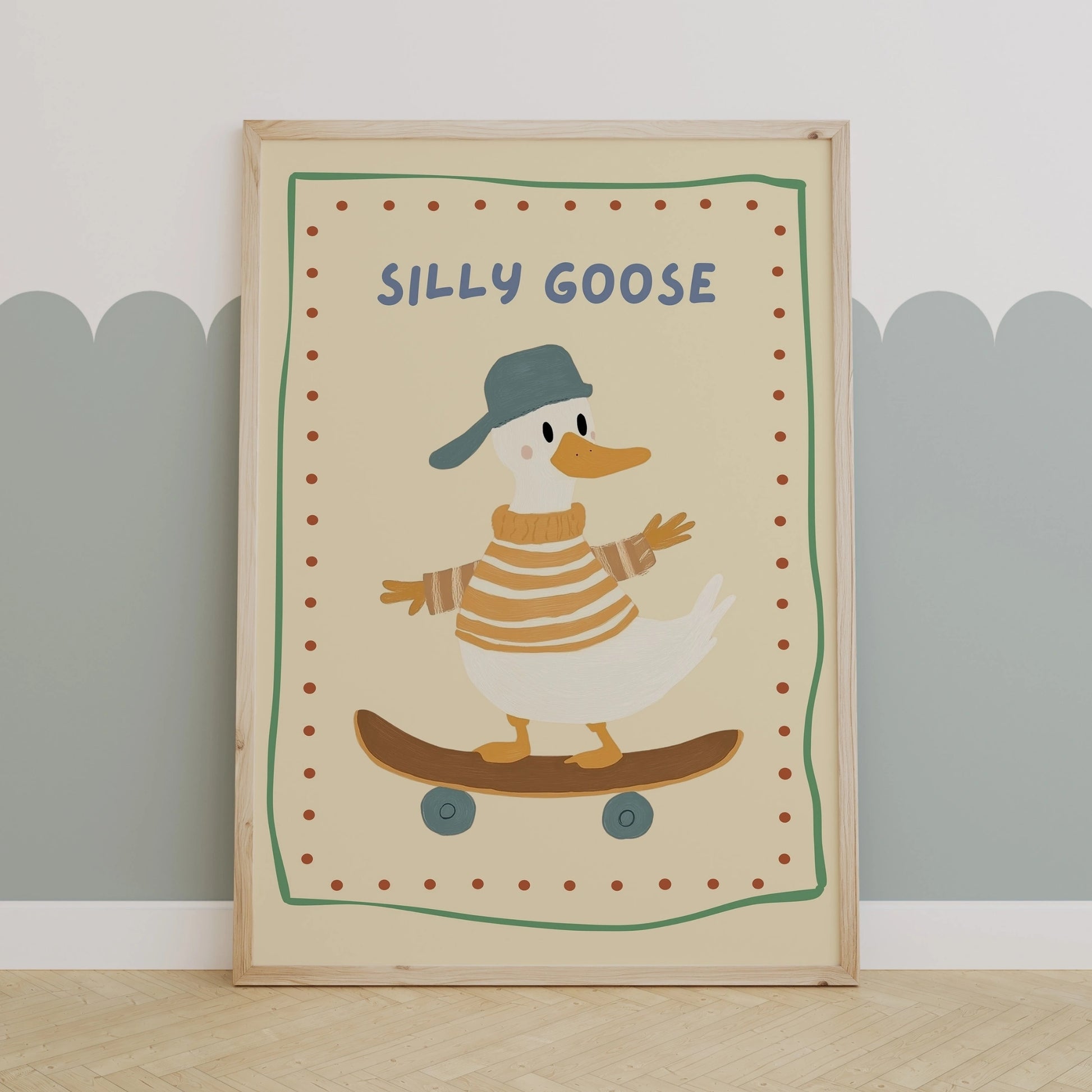 Silly Goose Nursery Wall Art - Stampa divertente di anatre per la cameretta dei bambini