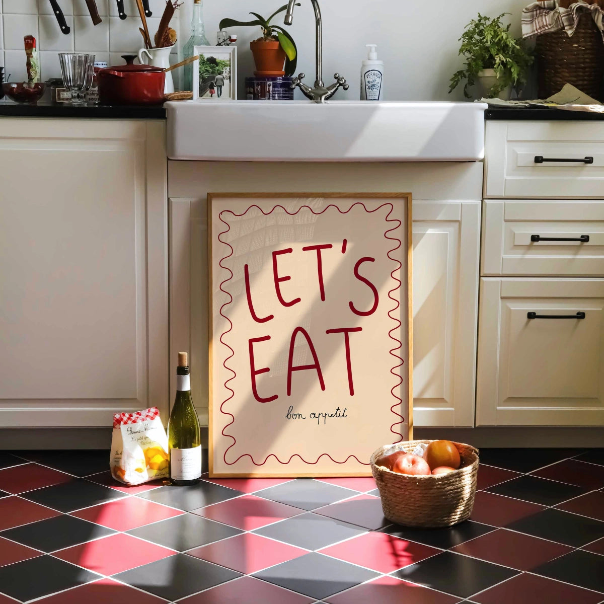 Let's Eat Kitchen Wall Art – Stampa tipografica giocosa