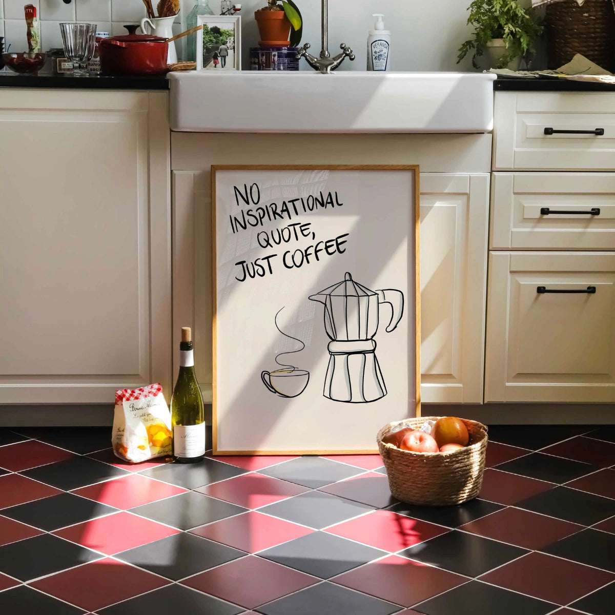 Just Coffee Wall Art – Divertente stampa da cucina