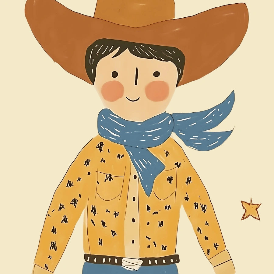 Cowboy Wall Art – Poster per cameretta dei bambini in stile western