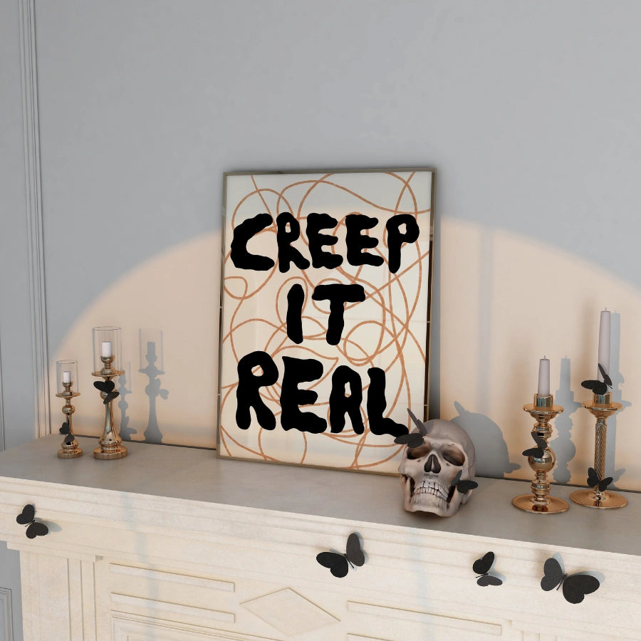 Creep It Real Wall Art – Stampa con citazione divertente di Halloween