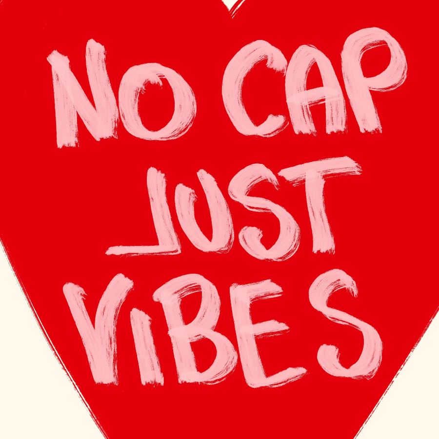 No Cap Just Vibes Wall Art – Stampa con citazione massimalista