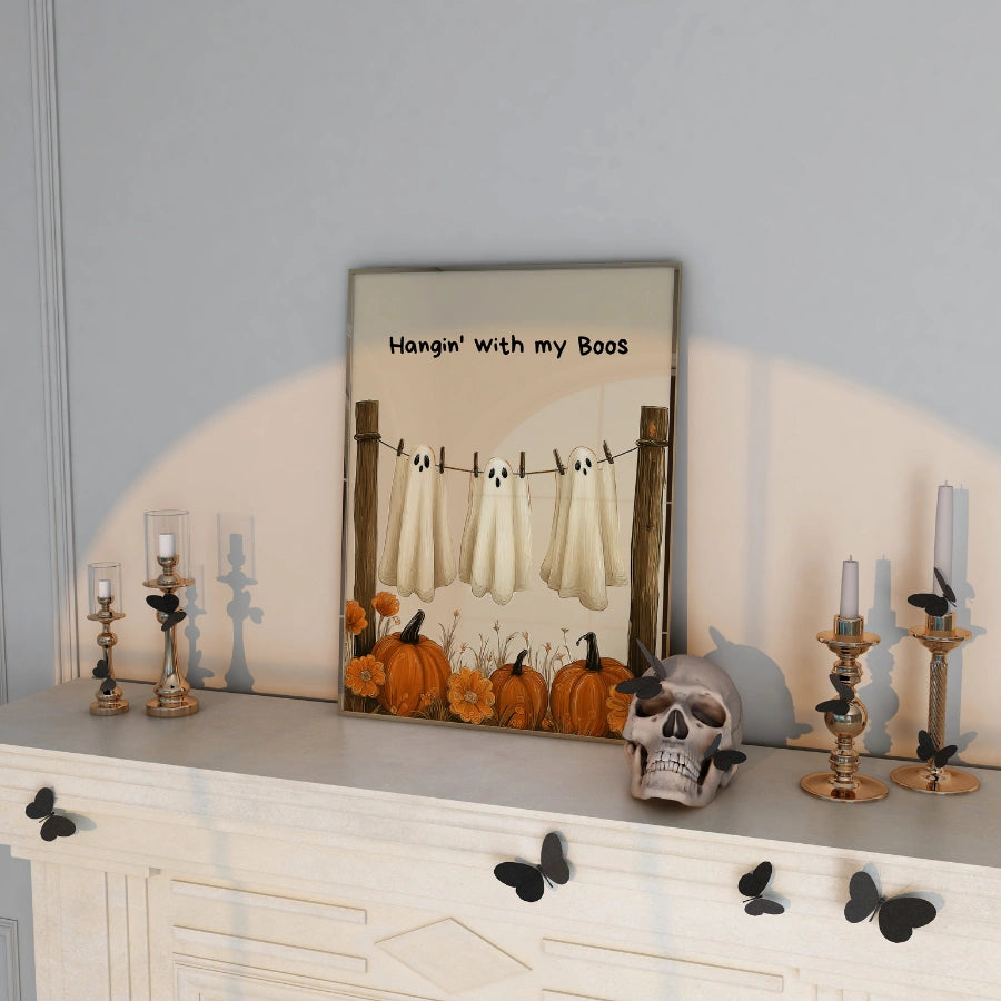 Stampa "Hangin' With My Boos" - Simpatici amici fantasmi, decorazione murale di Halloween
