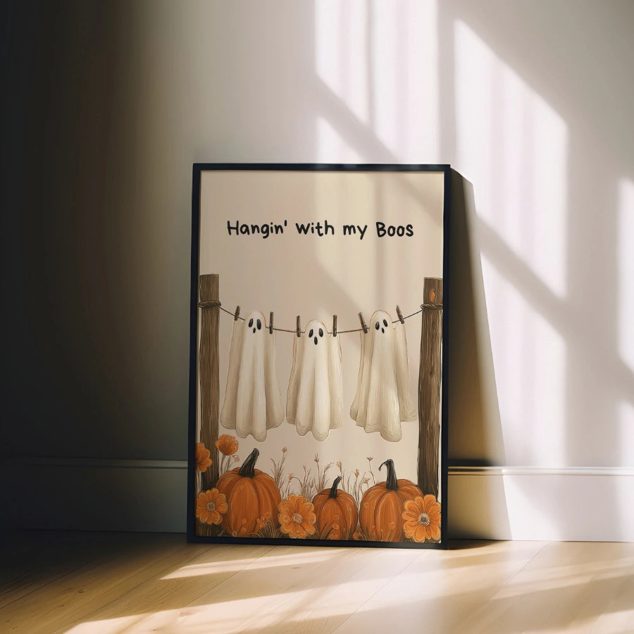 Stampa "Hangin' With My Boos" - Simpatici amici fantasmi, decorazione murale di Halloween