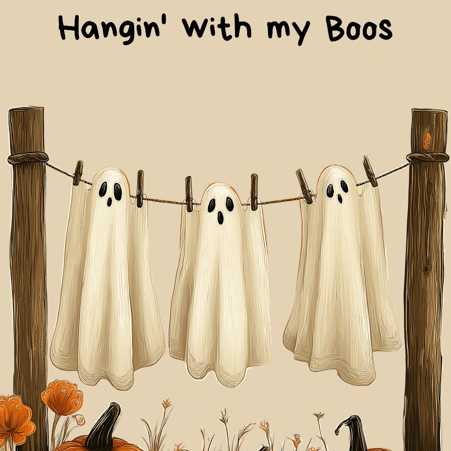 Stampa "Hangin' With My Boos" - Simpatici amici fantasmi, decorazione murale di Halloween