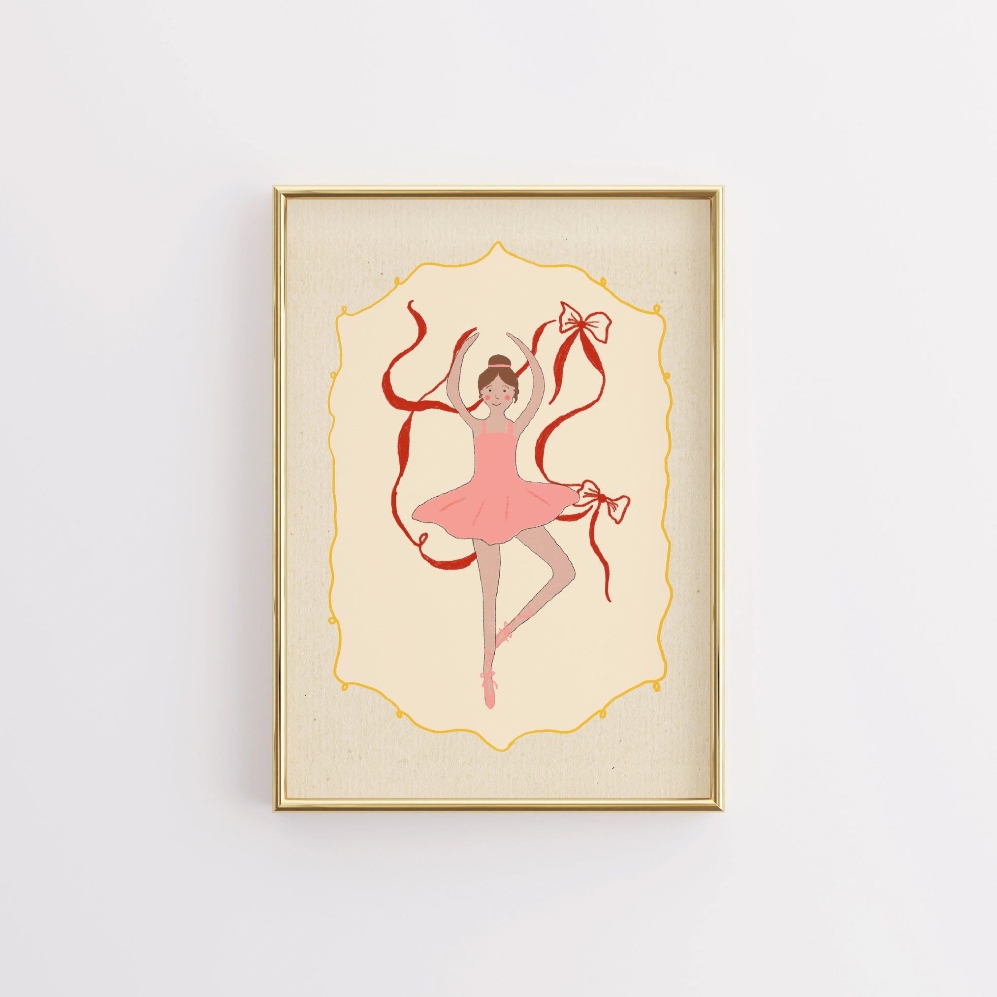 Decorazione murale per ragazze con motivo di balletto - Decorazione per la cameretta con ballerina rosa