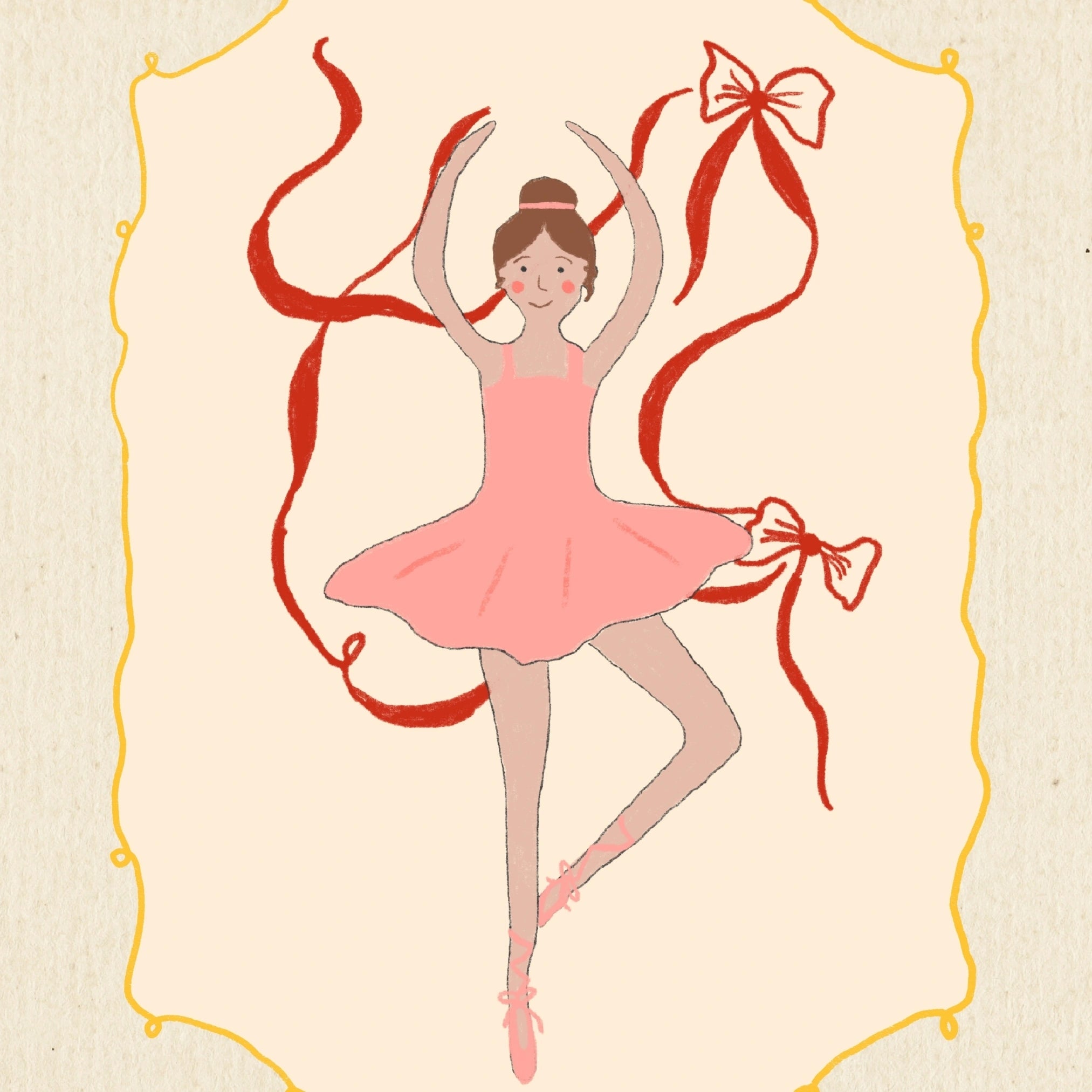 Decorazione murale per ragazze con motivo di balletto - Decorazione per la cameretta con ballerina rosa