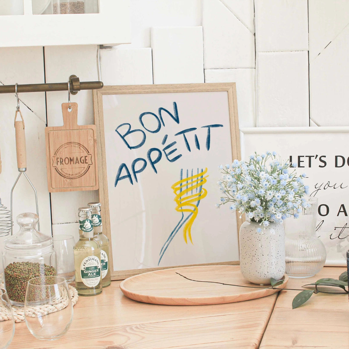 Bon Appétit Kitchen Wall Art – Stampa con citazione sul cibo