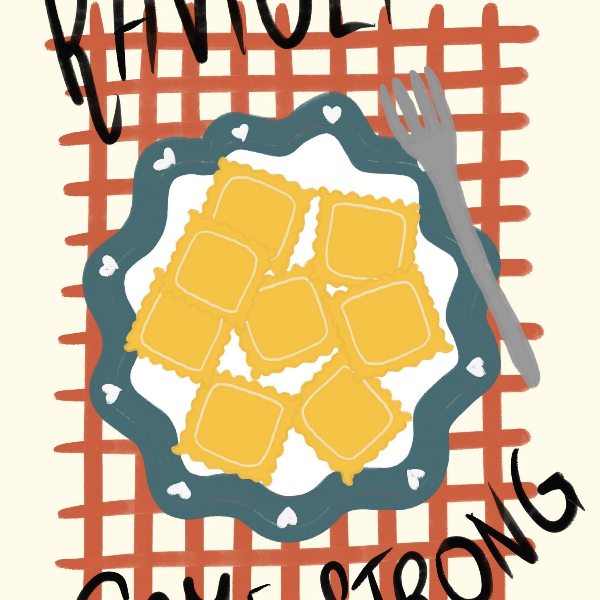 Decorazione murale per la tavola da pranzo italiana – Stampa di pasta, vino e cucina