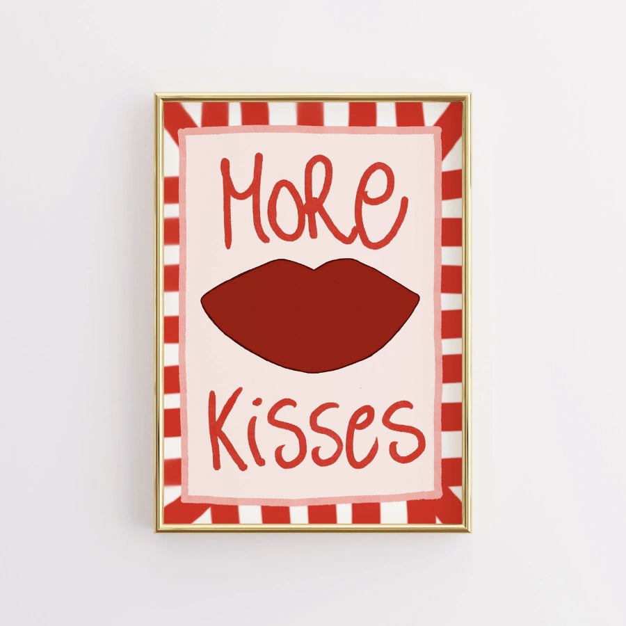 More Kisses Wall Art – Poster Labbra Rosso Audace