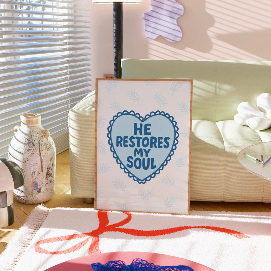 Egli restaura la mia anima - Stampa cristiana del Salmo 23