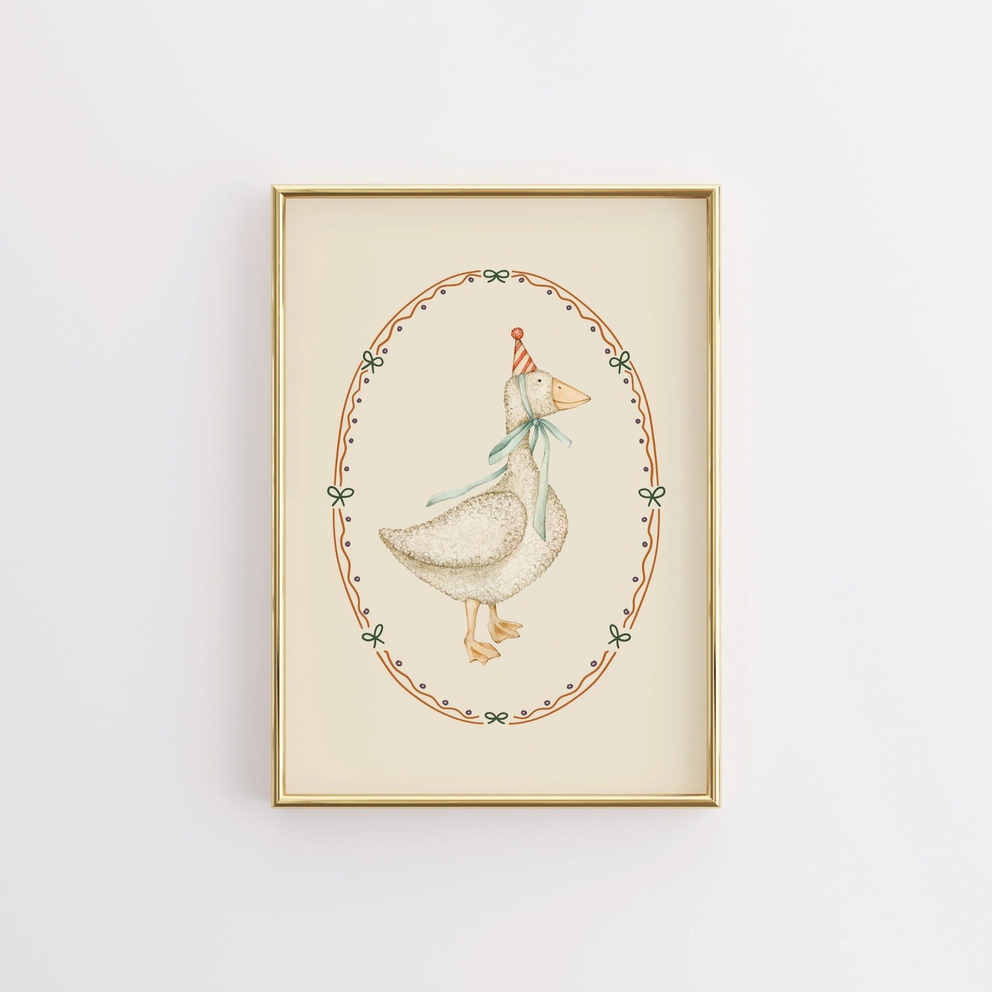 Decorazione murale con anatra da festa - Stampa di animali da fattoria stravaganti