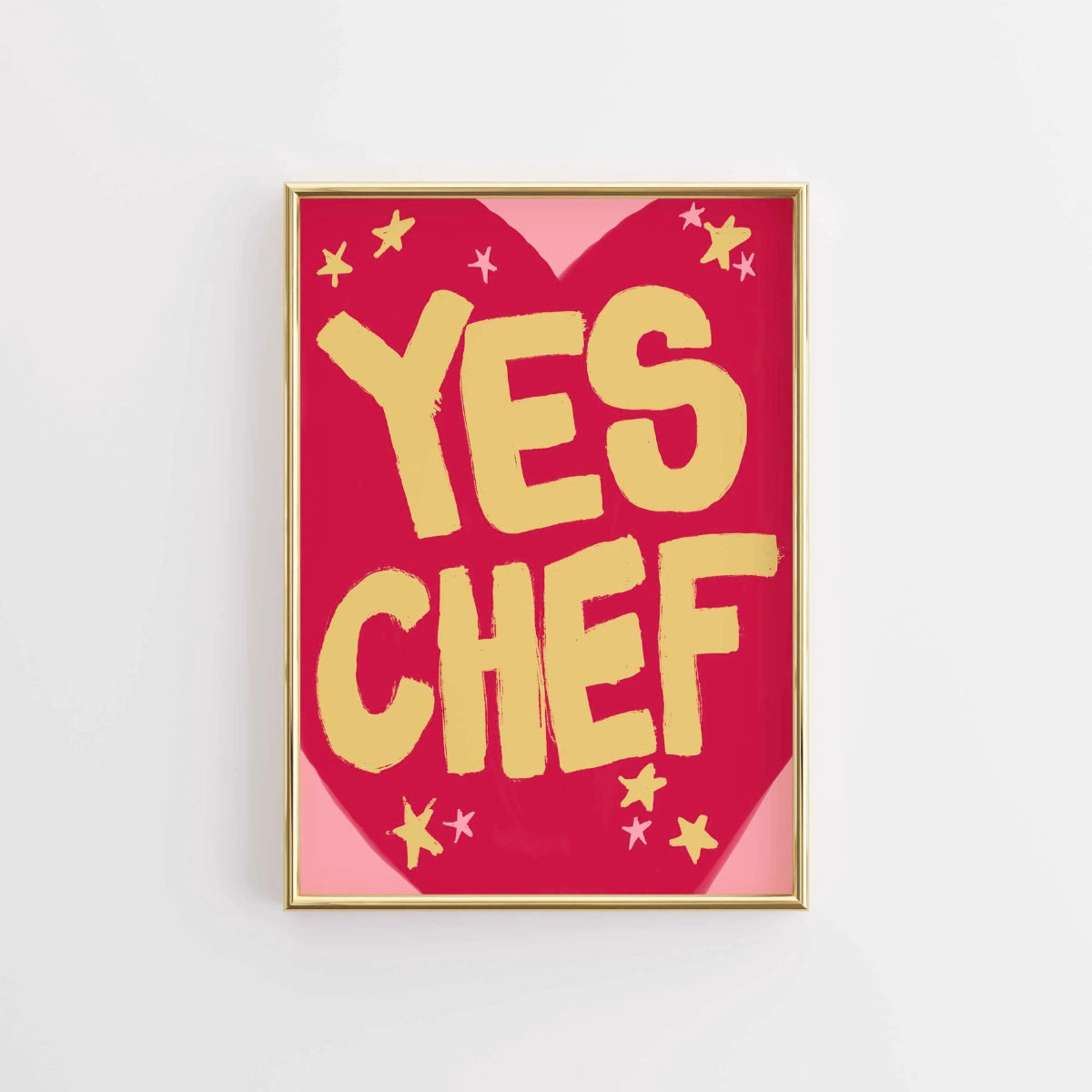 Sì Chef Wall Art – Stampa da cucina divertente e audace