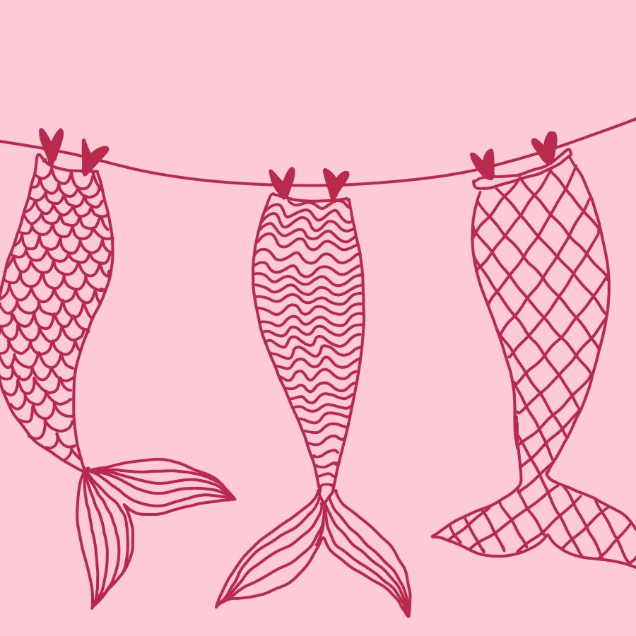 Decorazione murale con code di sirena – Divertente decorazione oceanica