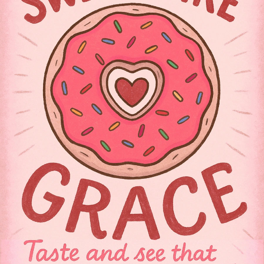 Sweet Like Grace Wall Art – Poster con versetto biblico sulla ciambella