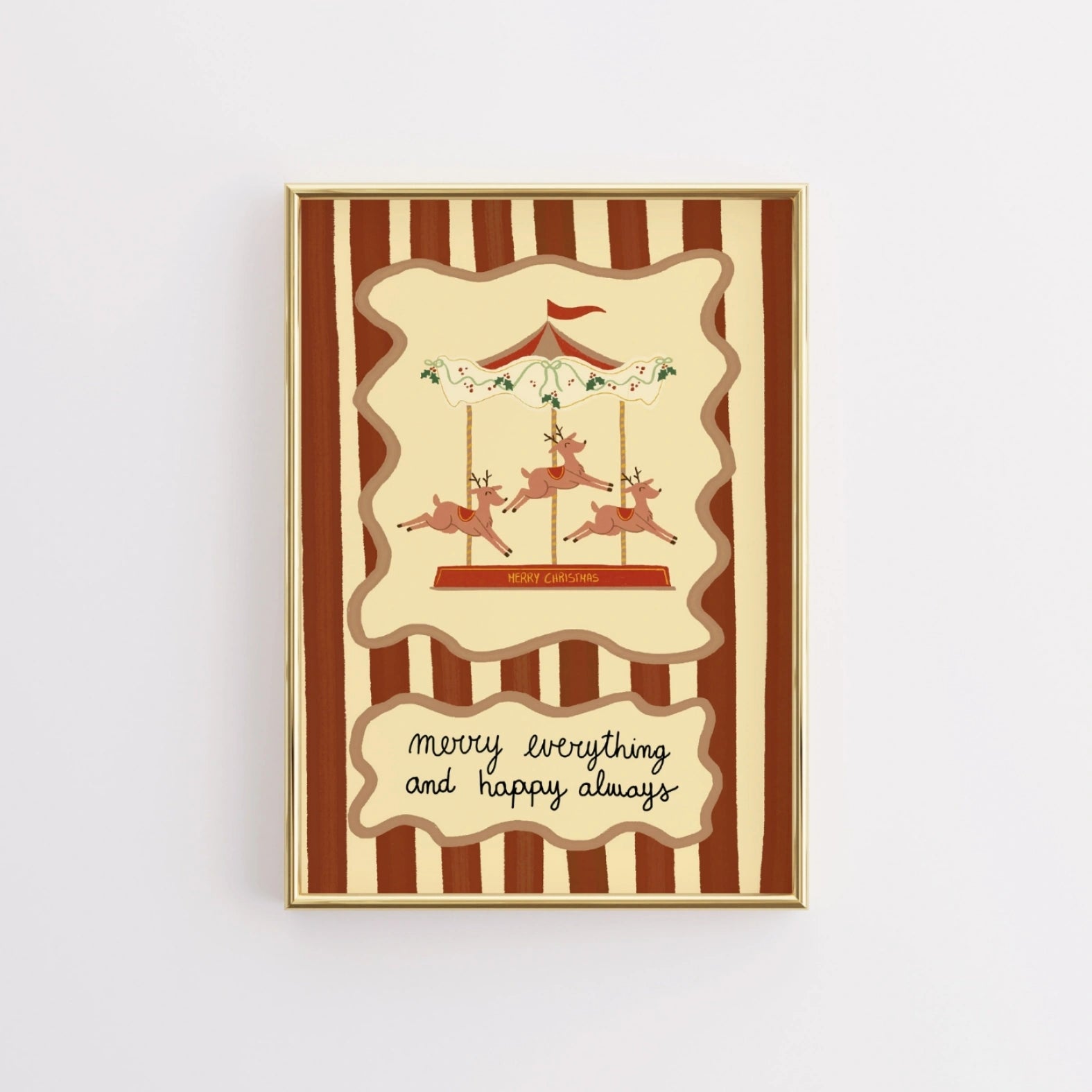 Stampa per bambini con giostra natalizia