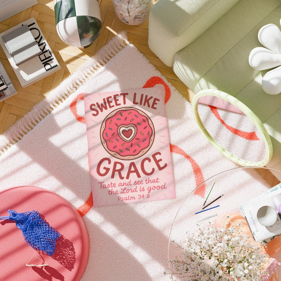Sweet Like Grace Wall Art – Poster con versetto biblico sulla ciambella