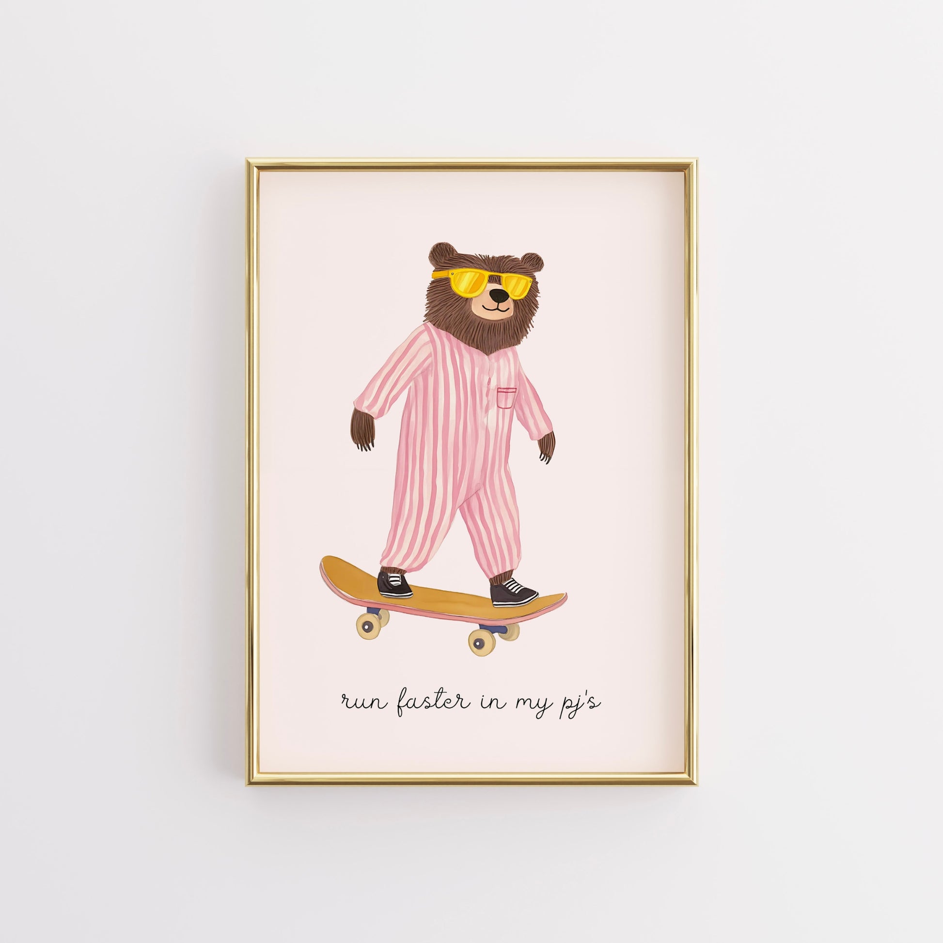 Skater Bear Wall Art – Poster di animali divertenti