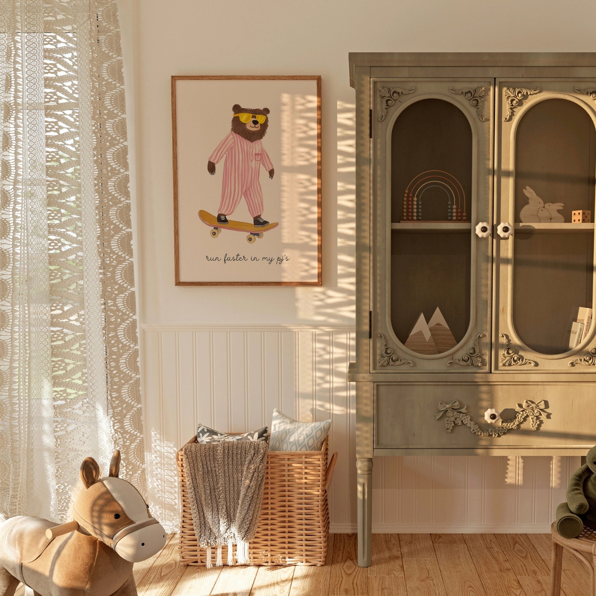 Skater Bear Wall Art – Poster di animali divertenti