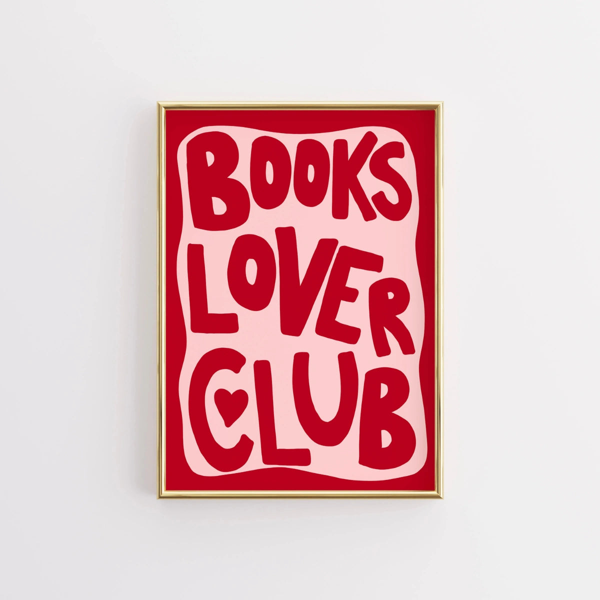 Stampa Books Lover Club – Arte murale con tipografia audace per bibliofili e angoli di lettura