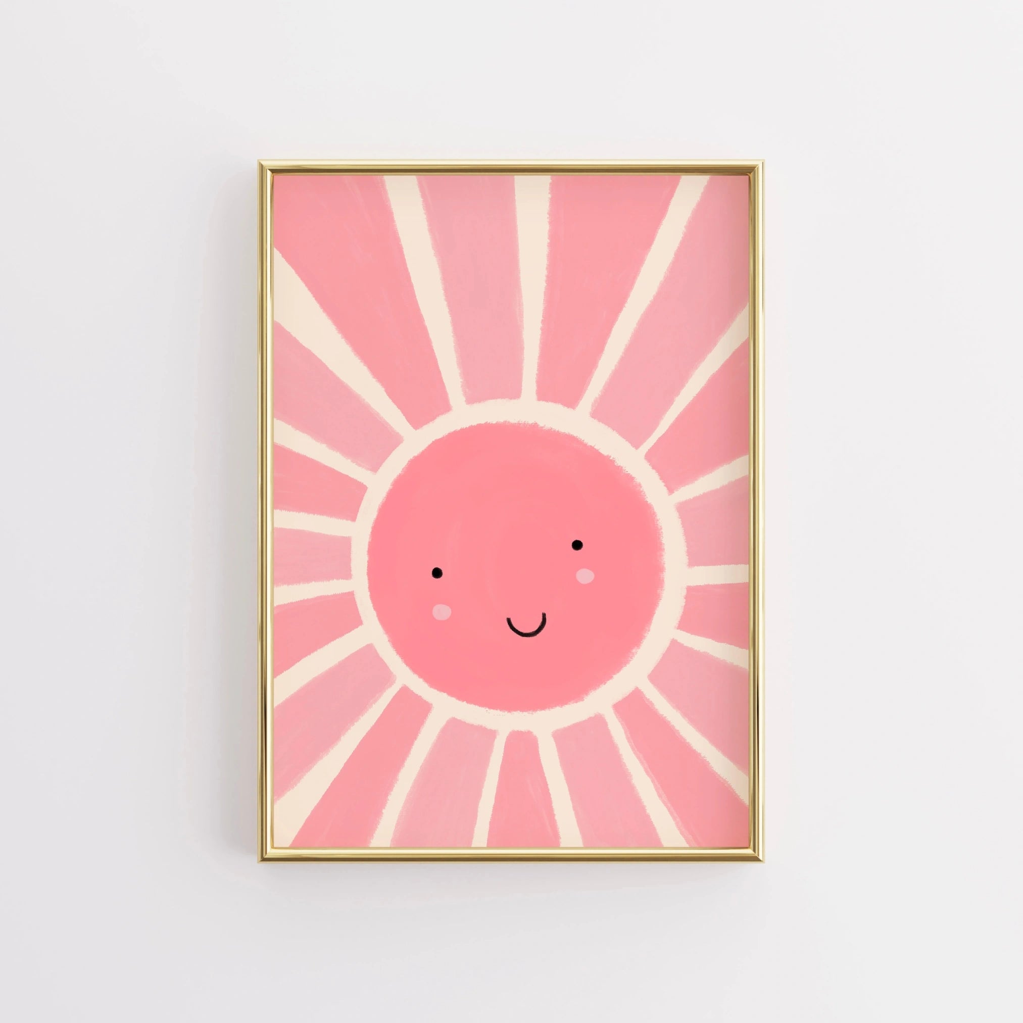 Arte murale con sole rosa – Poster con sole felice