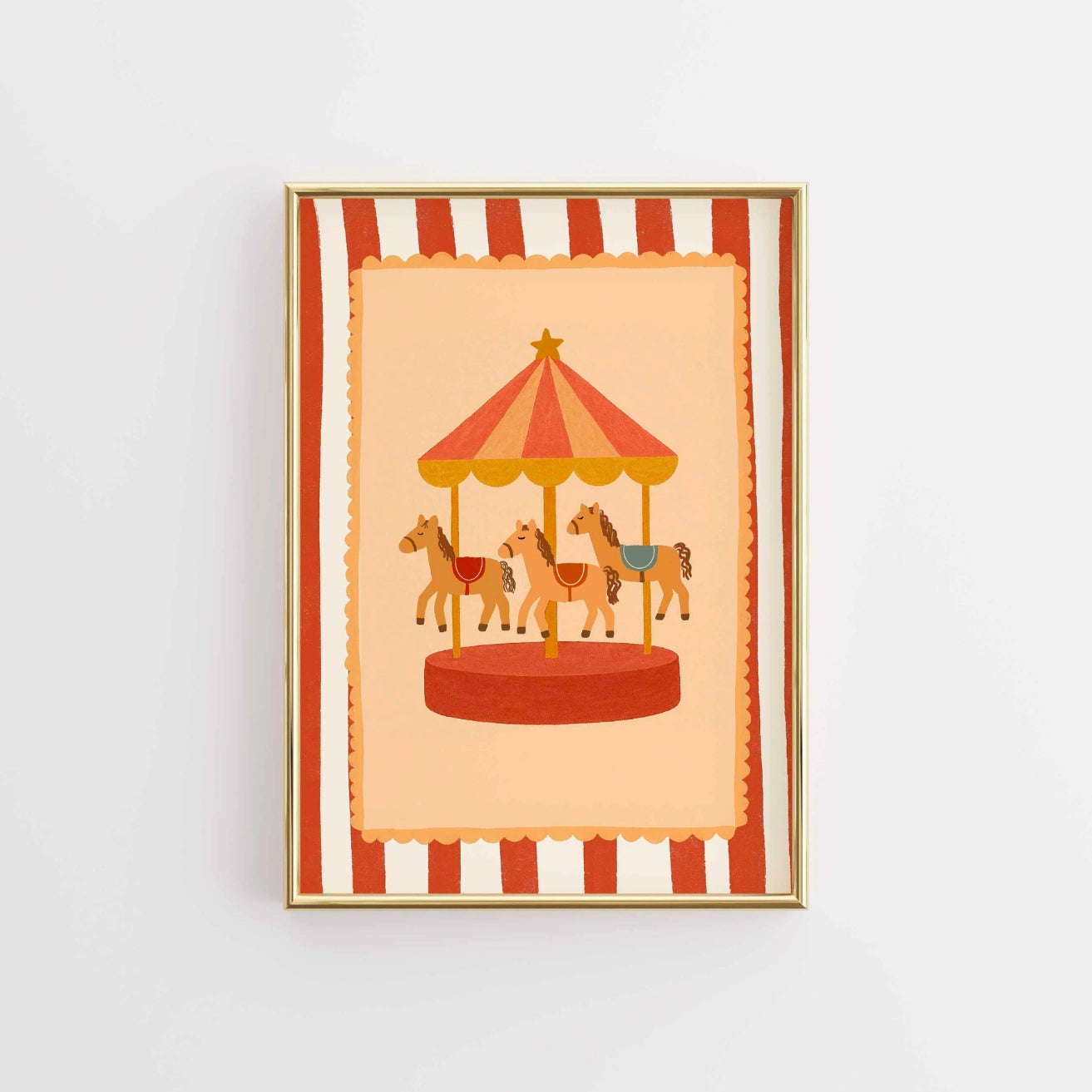 Stampa per bambini con cavalli da giostra