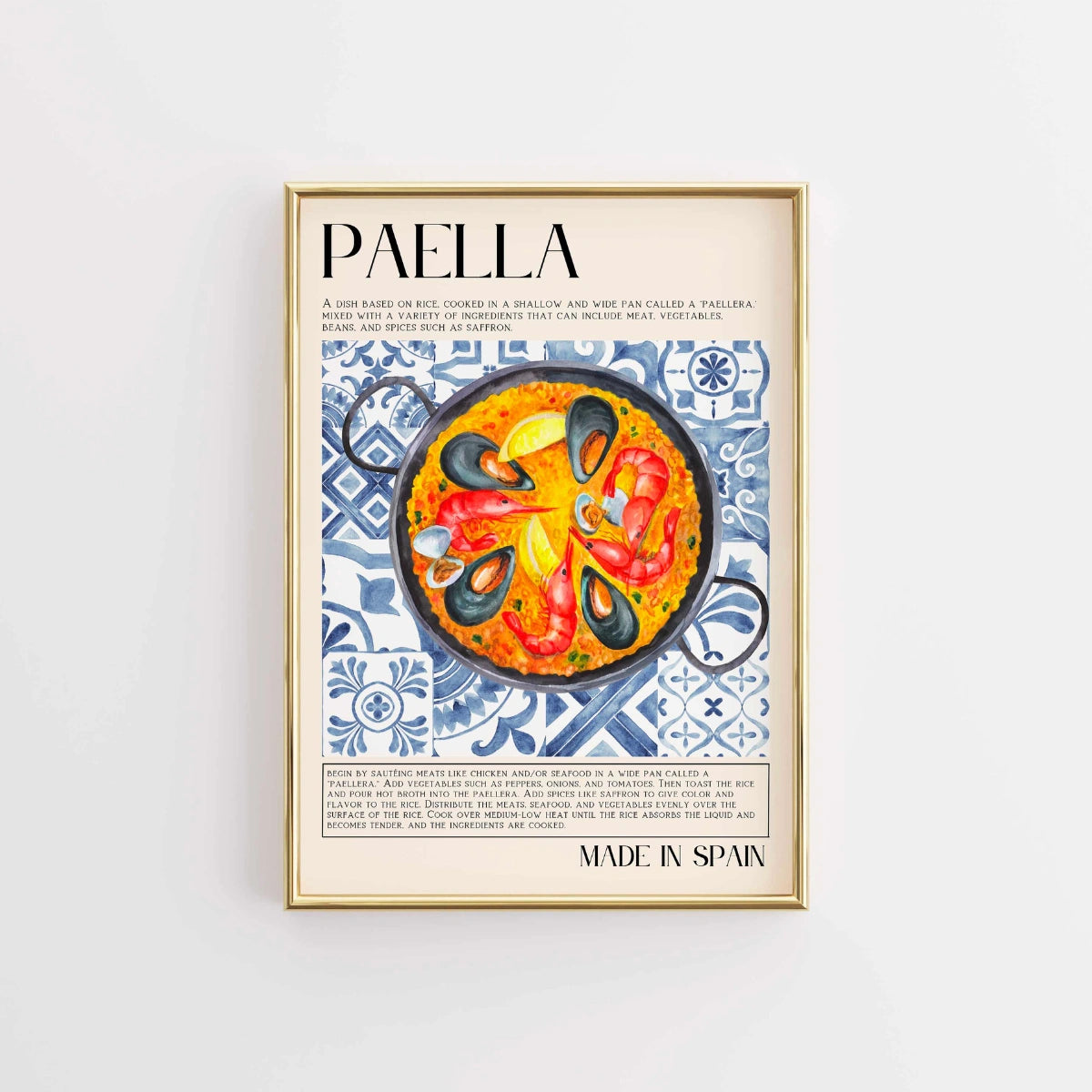 Decorazione murale per paella – Decorazione per cucina spagnola