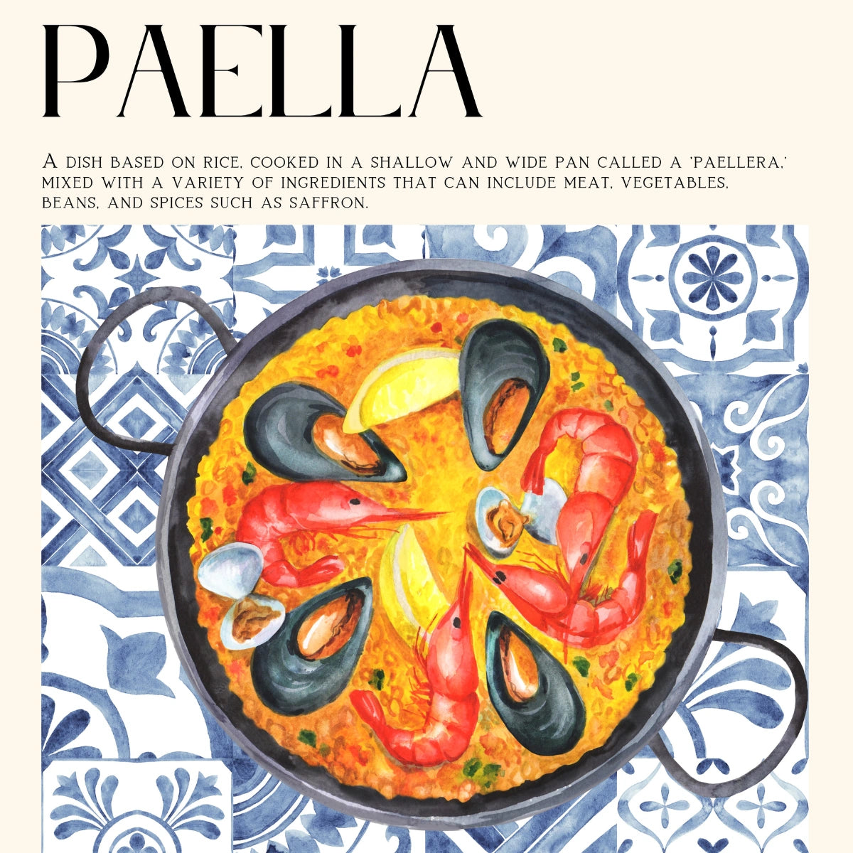 Decorazione murale per paella – Decorazione per cucina spagnola