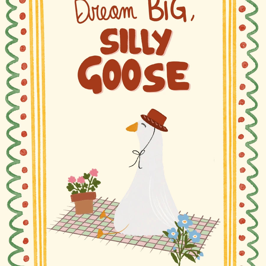 Silly Goose Nursery Print - Arte murale con animali da sogno per bambini